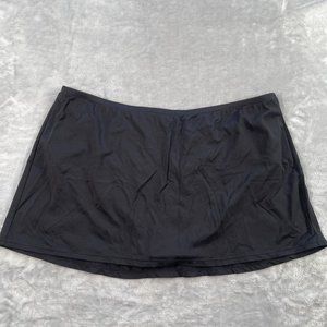 Liz Claiborne Swim Skirt Womens 18W Black Elastic Waistband Attached Brief